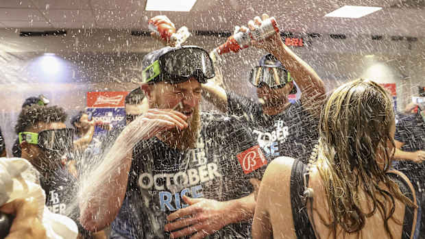 RaysDrewRasmussenPostgameClinch1